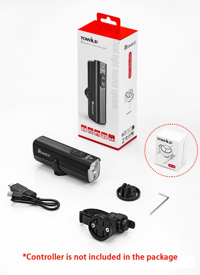 Luz para bicicleta TOWILD DLite 1800 máxima 2100 lúmenes batería 5000mAh USB seguridad ciclista impermeable