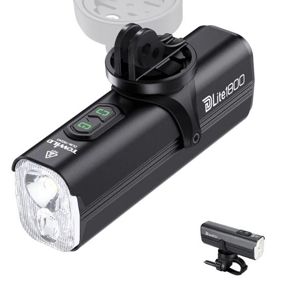 Luz para bicicleta TOWILD DLite 1800 máxima 2100 lúmenes batería 5000mAh USB seguridad ciclista impermeable
