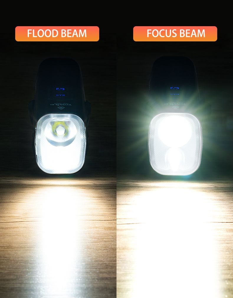 Luz para bicicleta TOWILD DLite 1800 máxima 2100 lúmenes batería 5000mAh USB seguridad ciclista impermeable