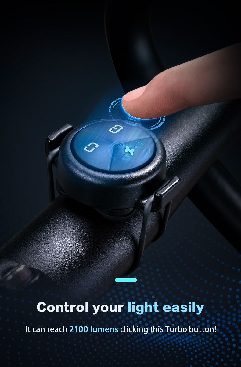 Luz para bicicleta TOWILD DLite 1800 máxima 2100 lúmenes batería 5000mAh USB seguridad ciclista impermeable