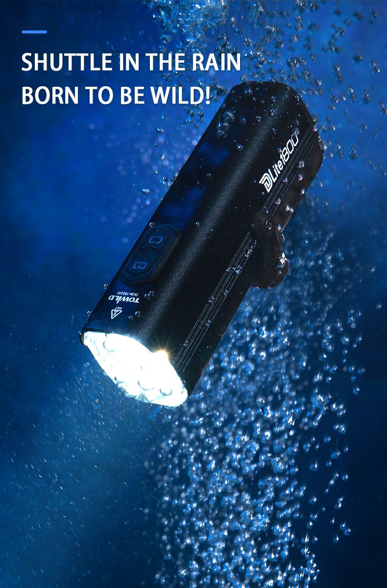 Luz para bicicleta TOWILD DLite 1800 máxima 2100 lúmenes batería 5000mAh USB seguridad ciclista impermeable