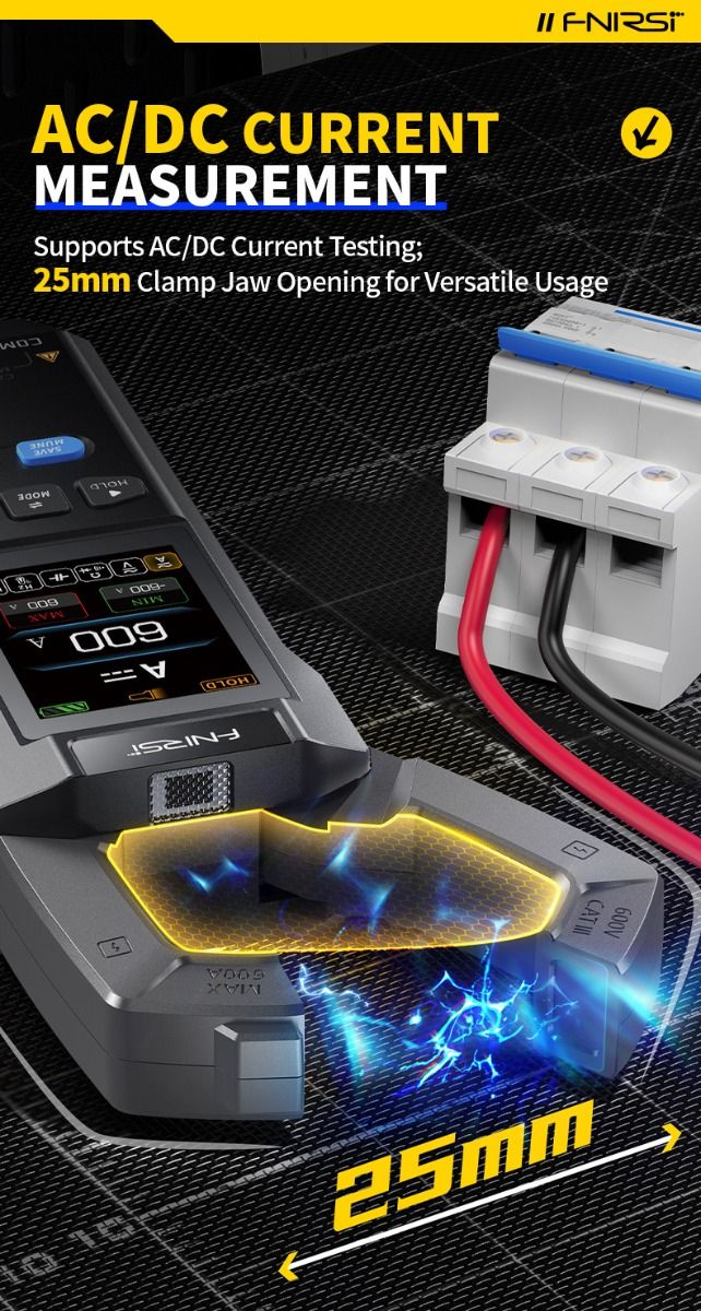 FNIRSI DMC-100: Multímetro Digital de Pinza Inteligente y Automático, Alta Precisión para Electricistas/Bricolaje