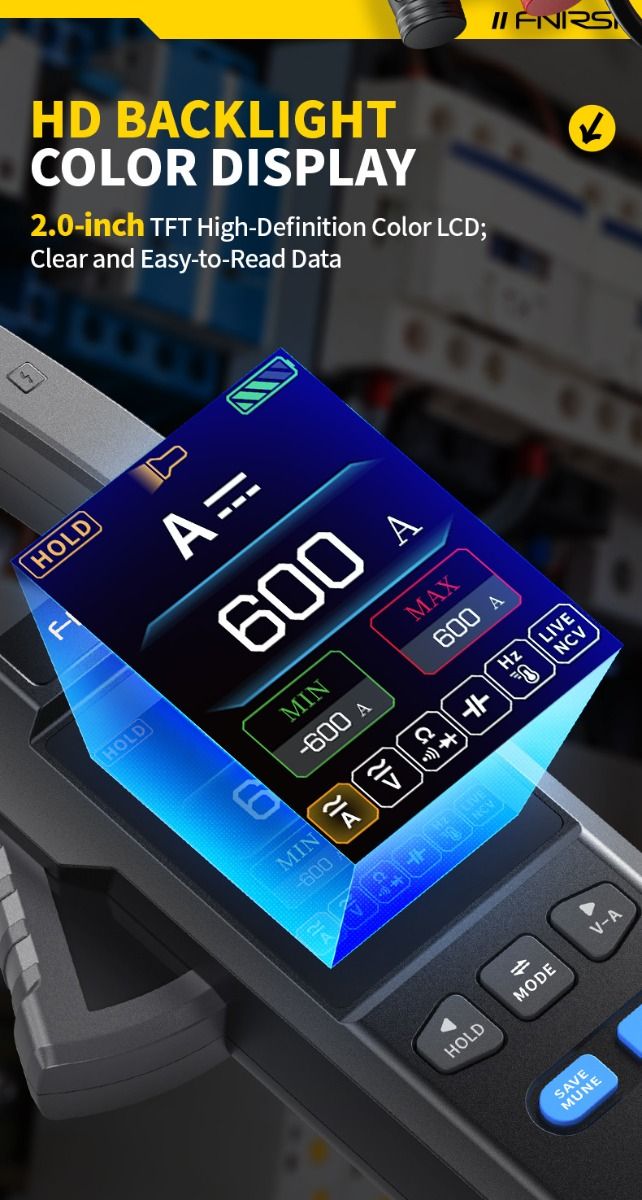 FNIRSI DMC-100: Multímetro Digital de Pinza Inteligente y Automático, Alta Precisión para Electricistas/Bricolaje