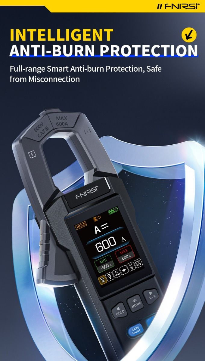 FNIRSI DMC-100: Multímetro Digital de Pinza Inteligente y Automático, Alta Precisión para Electricistas/Bricolaje