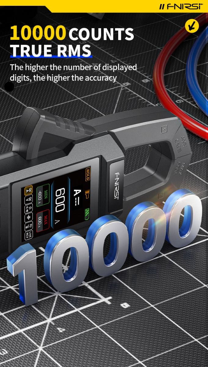 FNIRSI DMC-100: Multímetro Digital de Pinza Inteligente y Automático, Alta Precisión para Electricistas/Bricolaje