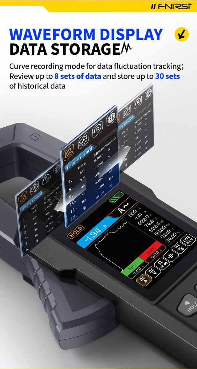 FNIRSI DMC-100: Multímetro Digital de Pinza Inteligente y Automático, Alta Precisión para Electricistas/Bricolaje