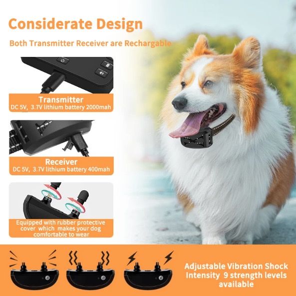 Cerca Eléctrica Inalámbrica para Perros y Collar de Entrenamiento con Descarga Eléctrica Solución Segura
