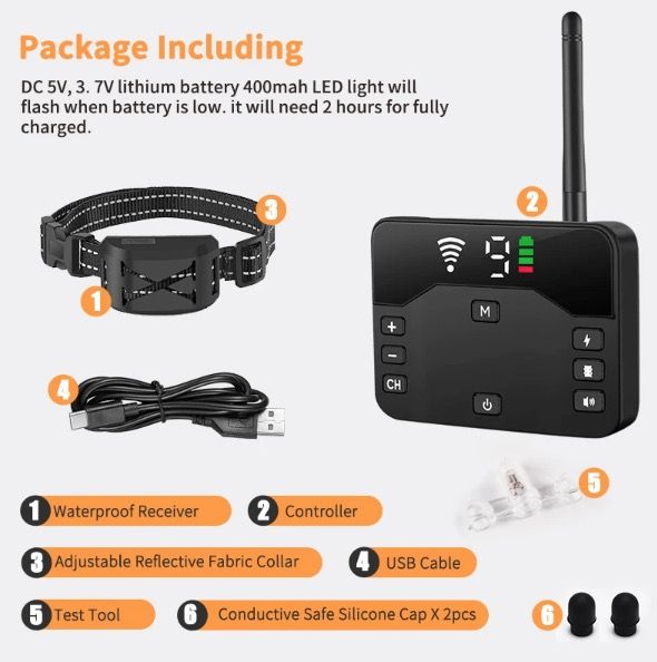 Cerca Eléctrica Inalámbrica para Perros y Collar de Entrenamiento con Descarga Eléctrica Solución Segura