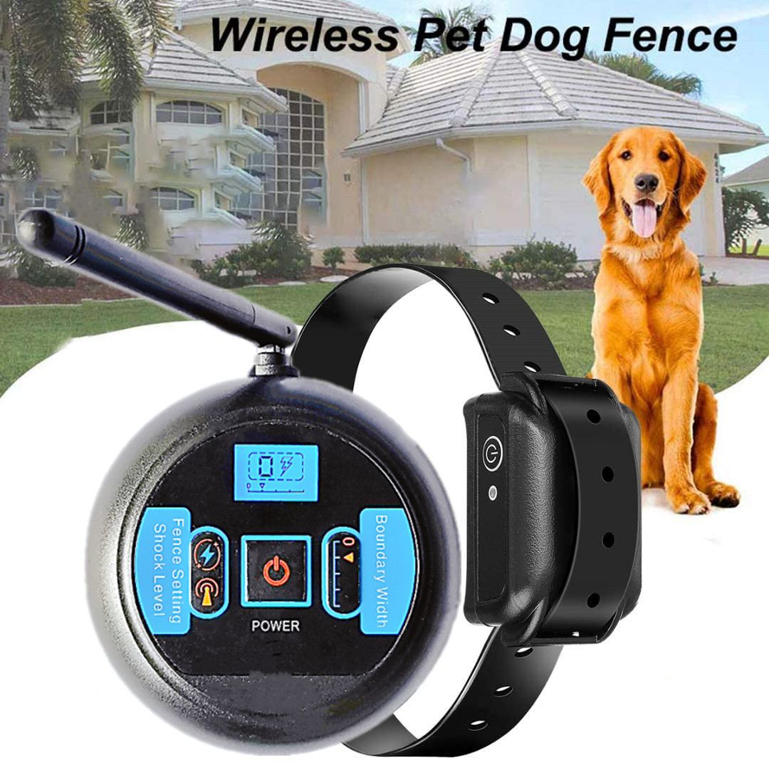 Sistema de cerca eléctrica inalámbrica para perros, collar recargable, impermeable, área de juego segura ajustable para perros, 200 metros