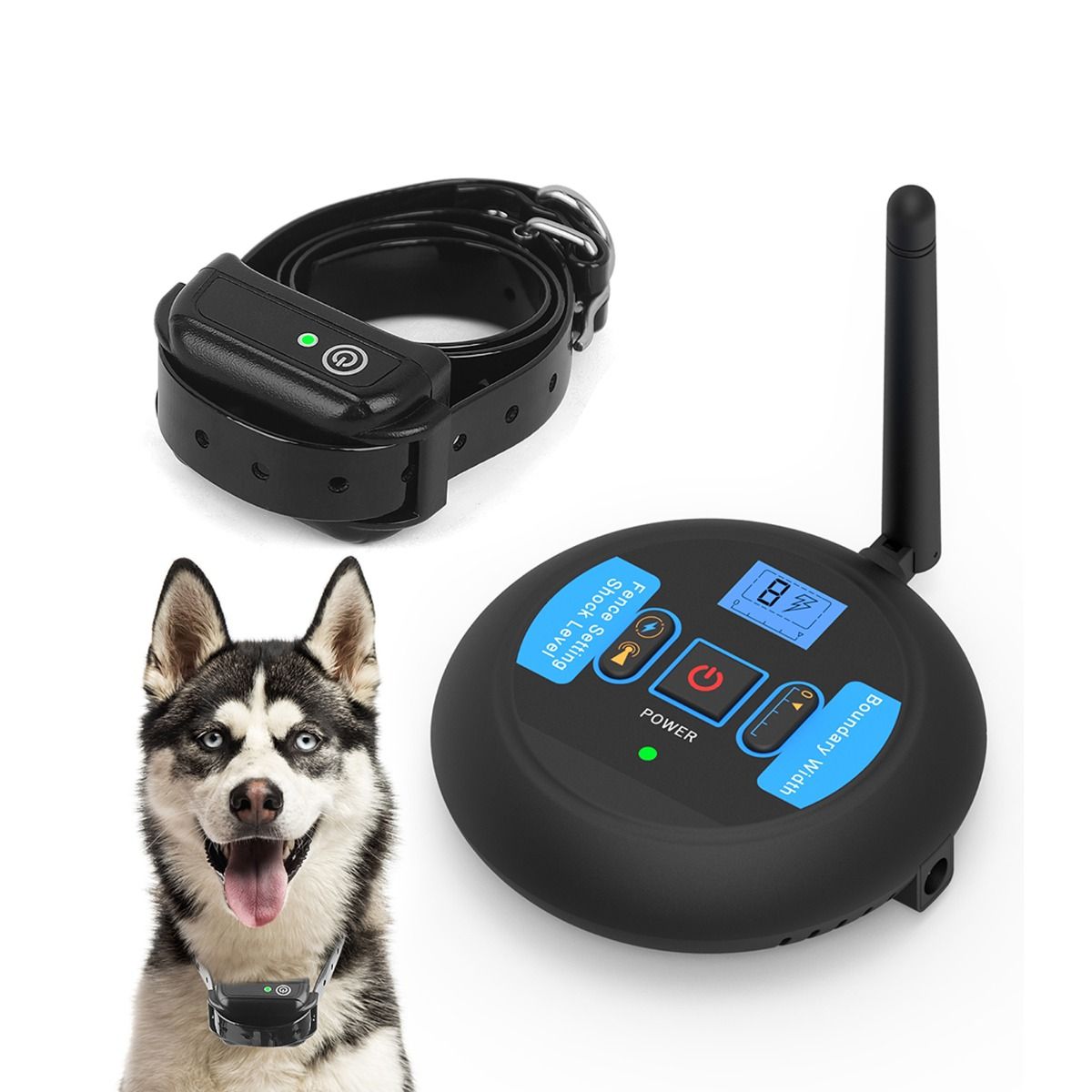 Sistema de cerca eléctrica inalámbrica para perros, collar recargable, impermeable, área de juego segura ajustable para perros, 200 metros