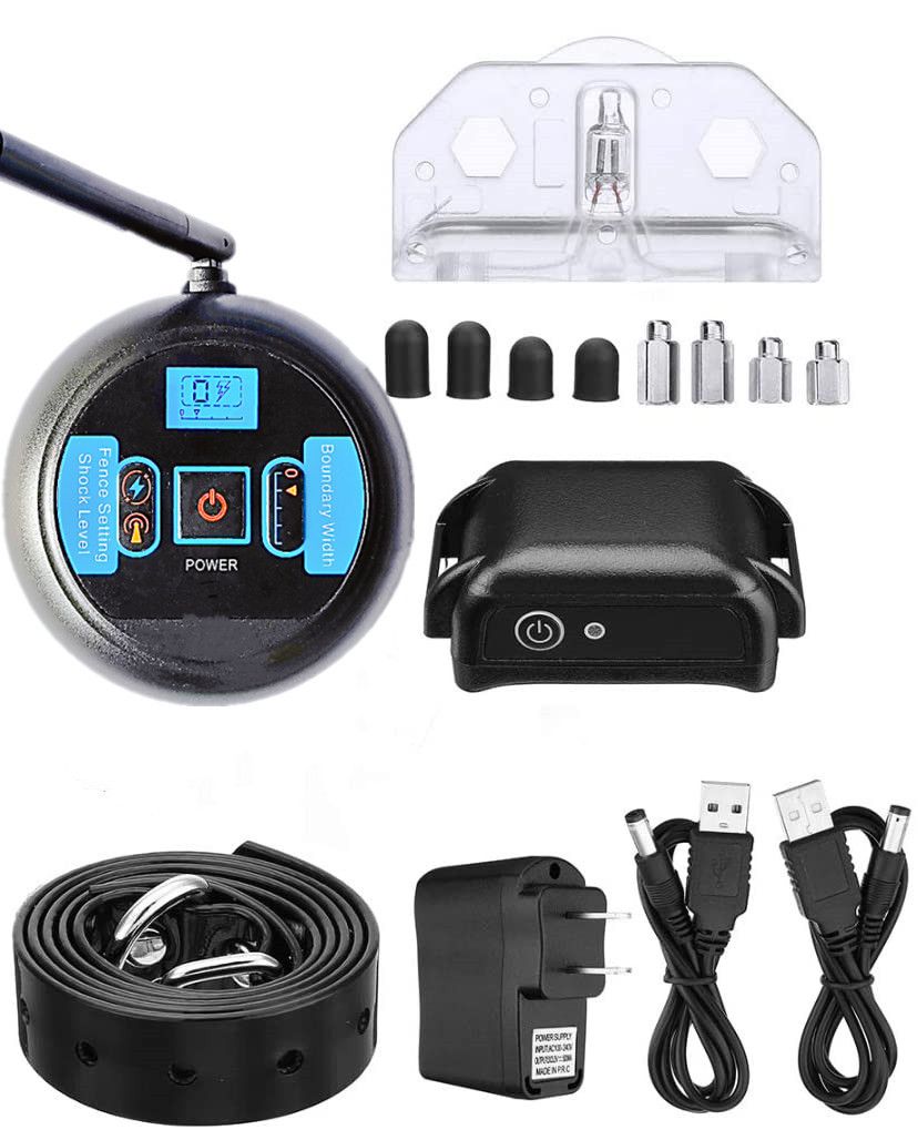Sistema de cerca eléctrica inalámbrica para perros, collar recargable, impermeable, área de juego segura ajustable para perros, 200 metros