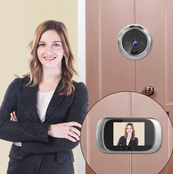 Visor digital para puerta, cámara de mirilla, timbre con cámara, visión nocturna de 2.8 pulgadas, toma de fotos, monitoreo digital de puerta para seguridad en el hogar.