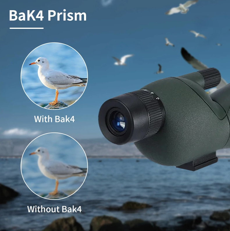 25-75x60 Zoom Spotting Scope con Lente ED, Monocular Potente con Prisma Bak4, Telescopio para Camping al Aire Libre y Observación de Aves