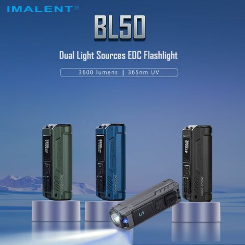 IMALENT BL50 3600 lúmenes Linterna EDC compacta recargable por USB-C con pantalla OLED para aventuras al aire libre