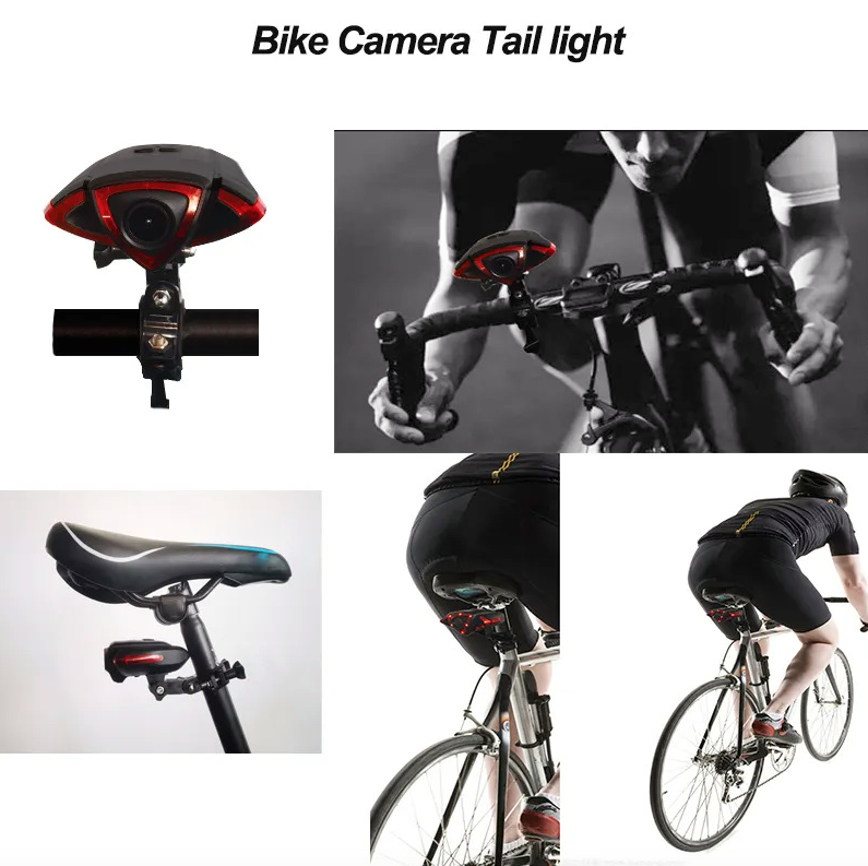 Grabador de luz trasera para bicicleta con cámara 1080P y control remoto inalámbrico inteligente, funcionalidad dual para seguridad en ciclismo