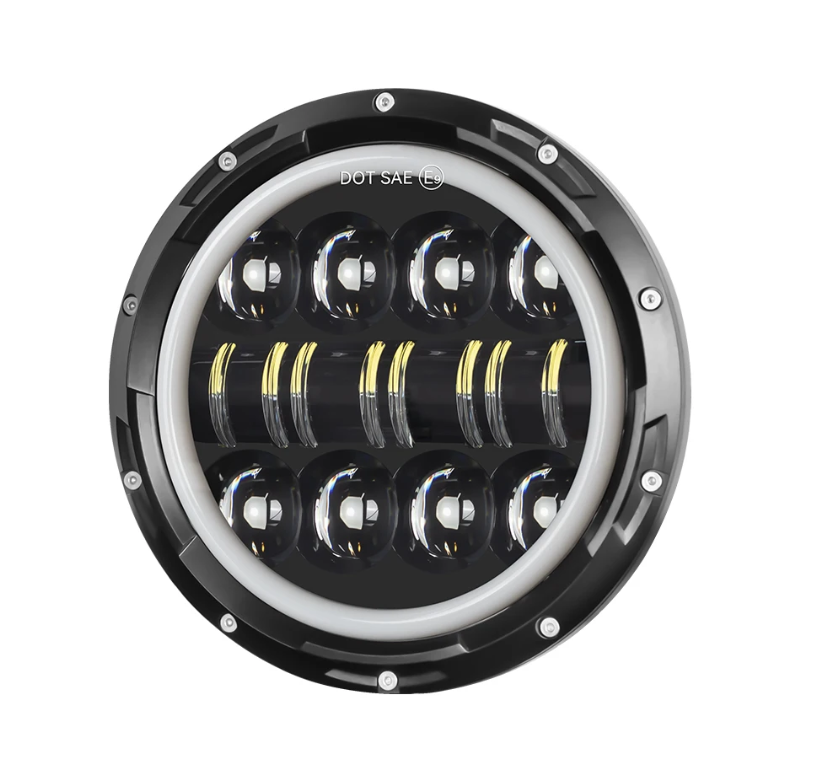 Faro LED de motocicleta de 7 pulgadas, haz DRL, señal de giro, faro redondo de 7" para Harley Jeep Wrangler Hummer