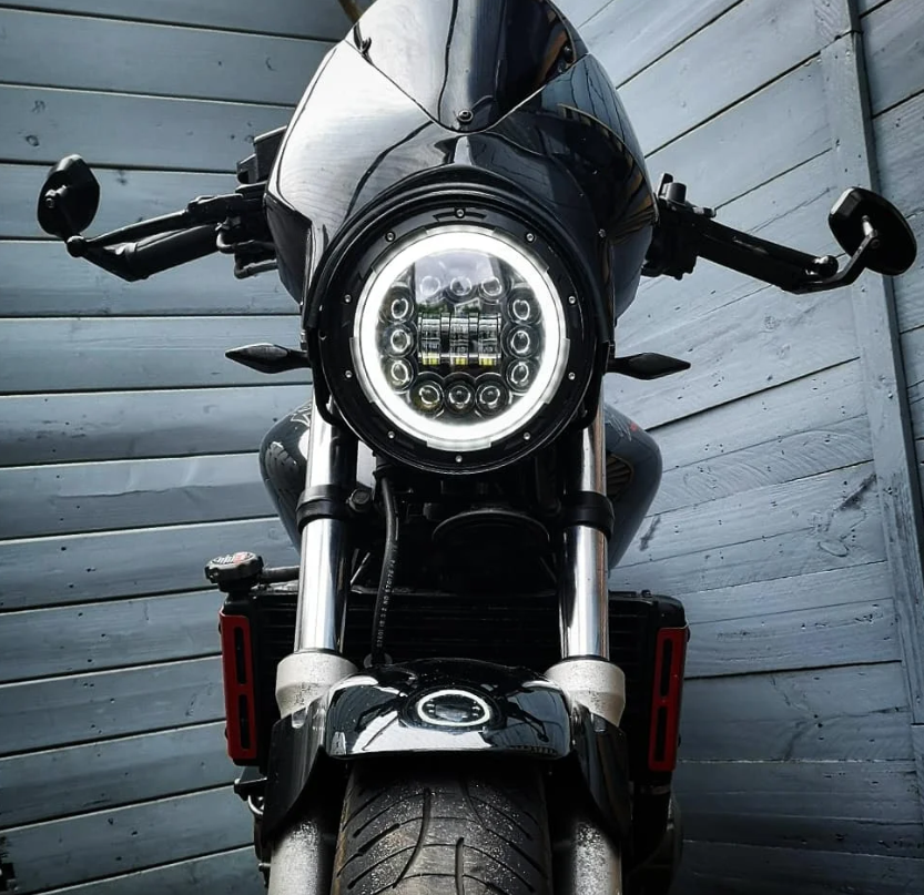 Faro LED de motocicleta de 7 pulgadas, haz DRL, señal de giro, faro redondo de 7" para Harley Jeep Wrangler Hummer