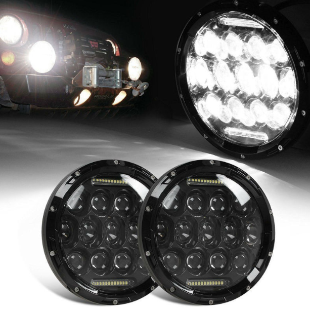 Faro LED de motocicleta de 7 pulgadas, haz DRL, señal de giro, faro redondo de 7" para Harley Jeep Wrangler Hummer