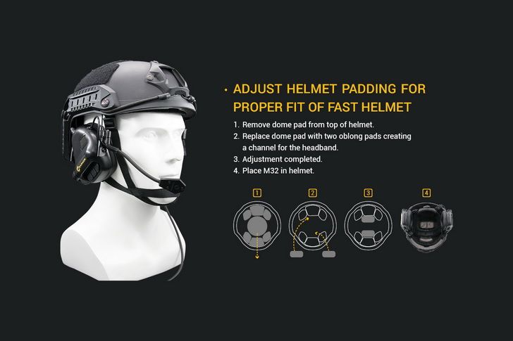 OREJERAS DE TIRO EARMOR M32 MOD1 Casco Táctico con Protección Auditiva y Tecnología de Reducción de Ruido