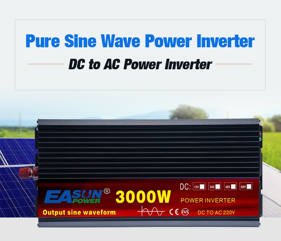 EASUN Inversor de Potencia de Onda Sinusoidal Pura de 2000W a 5000W Convertidor de CC a CA de Alto Rendimiento para Hogar y Exteriores
