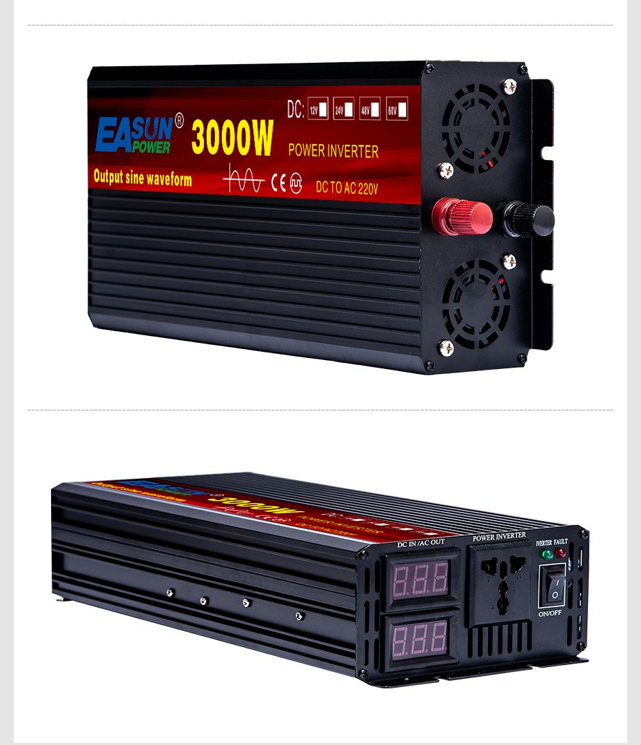 EASUN Inversor de Potencia de Onda Sinusoidal Pura de 2000W a 5000W Convertidor de CC a CA de Alto Rendimiento para Hogar y Exteriores