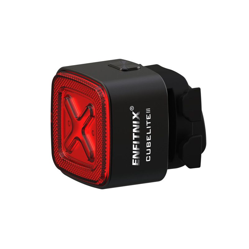 Enfitnix Cubelite III Luz Trasera Inteligente Ultra Brillante Recargable por USB Seguridad para Ciclismo 30 Lúmenes