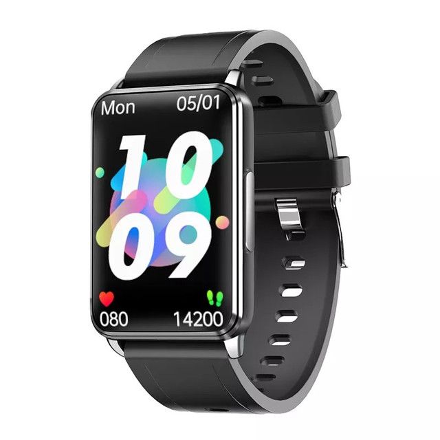 EP02 Reloj Inteligente de Glucosa en Sangre con ECG, HRV, Frecuencia Cardíaca, Temperatura, Pantalla HD de 1.57 Pulgadas, Resistente al Agua, Pulsera Inteligente y Monitor de Actividad Física