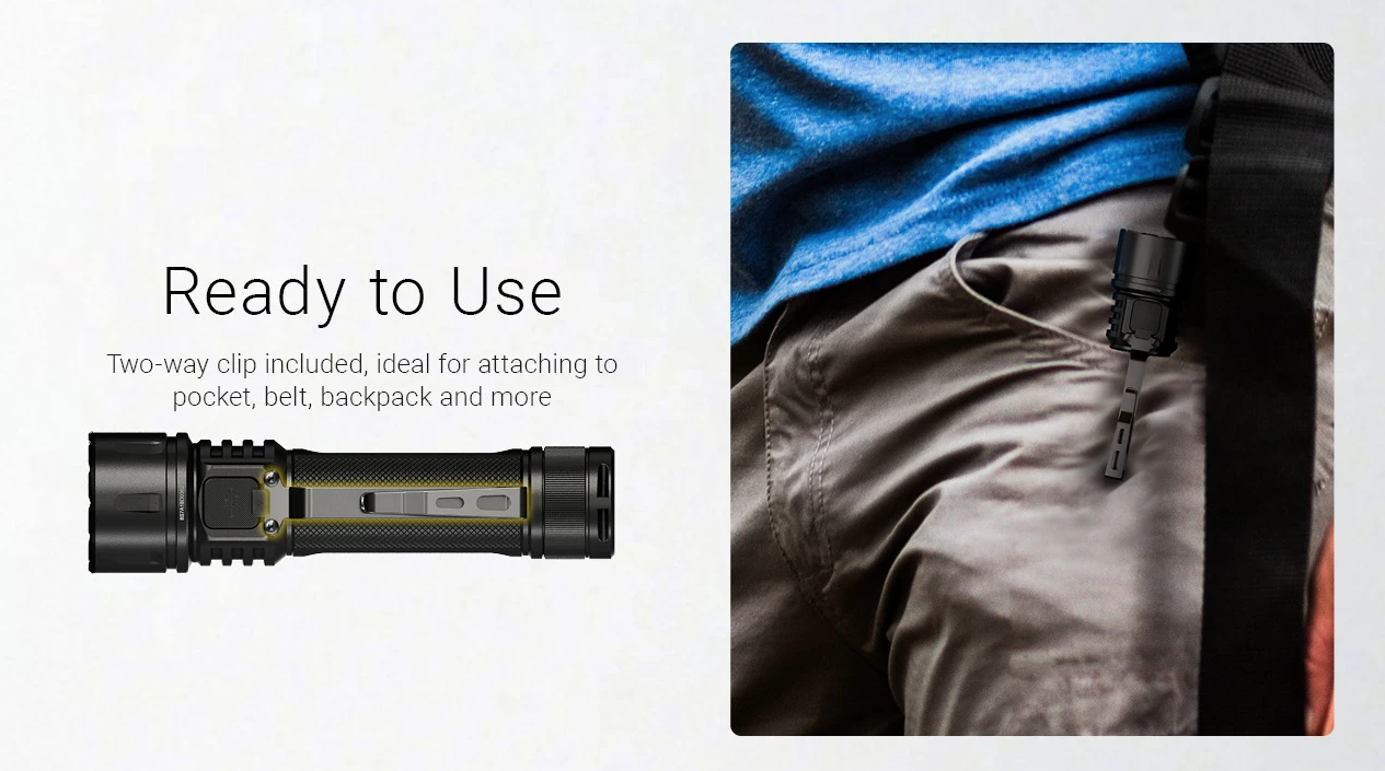 Nitecore EX7 Linterna Potente 6000 Lúmenes USB-C Recargable para Exteriores, Aventura y Búsqueda y Rescate