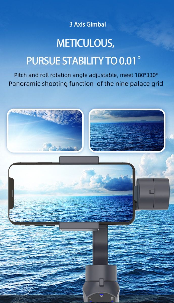Estabilizador F10 Pro cardán de 3 ejes estabilización de video para smartphone Android iPhone videografía móvil