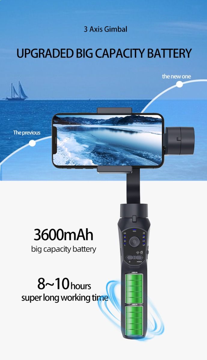 Estabilizador F10 Pro cardán de 3 ejes estabilización de video para smartphone Android iPhone videografía móvil