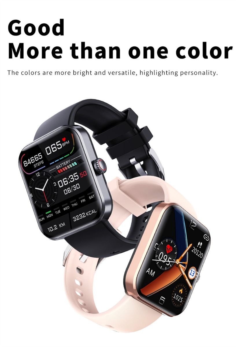 F57L Reloj Inteligente Glucosa en Sangre Presión Arterial Frecuencia Cardíaca Monitoreo de Temperatura Monitoreo Deportivo 1.91 Pulgadas Sn