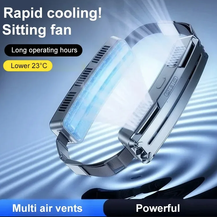 Ventilador de Cinturón de Hielo, Dispositivo de Enfriamiento Portátil y Ligero para Trabajo al Aire Libre, Uso en Oficina, Viajes y Campamento
