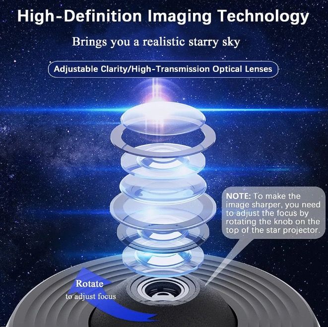 Proyector de galaxia con luz nocturna, lámpara planetario 12 en 1 para niños con rotación de 360° y ambiente relajante