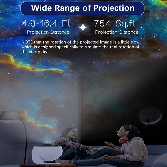 Proyector de galaxia con luz nocturna, lámpara planetario 12 en 1 para niños con rotación de 360° y ambiente relajante