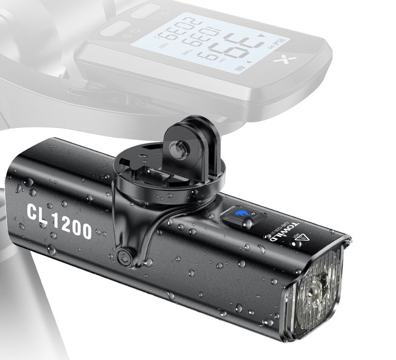 TOWILD CL1200 luz de bicicleta LED 1200LM USB recargable ciclismo nocturno lámpara delantera impermeable