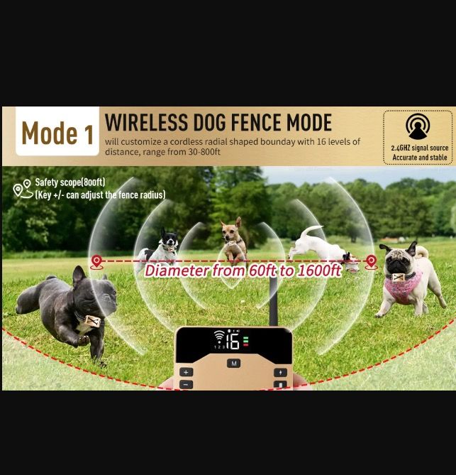 Cerca inalámbrica para mascotas y collar de choque eléctrico para perros: dispositivo 2 en 1 para la seguridad de las mascotas y la tenencia responsable de mascotas