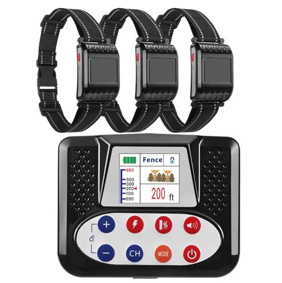 Cerca Electrónica Inalámbrica y Dispositivo de Entrenamiento para Perros con Pantalla a Color Seguridad para Mascotas