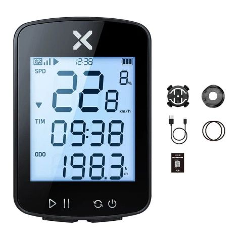 XOSS G+ G2 Computadora de bicicleta GPS Generación Inalámbrica Velocímetro Rastreador con Pantalla Personalizada y Sensor de Frecuencia Cardíaca