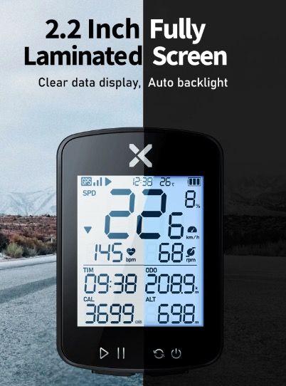 XOSS G+ G2 Computadora de bicicleta GPS Generación Inalámbrica Velocímetro Rastreador con Pantalla Personalizada y Sensor de Frecuencia Cardíaca