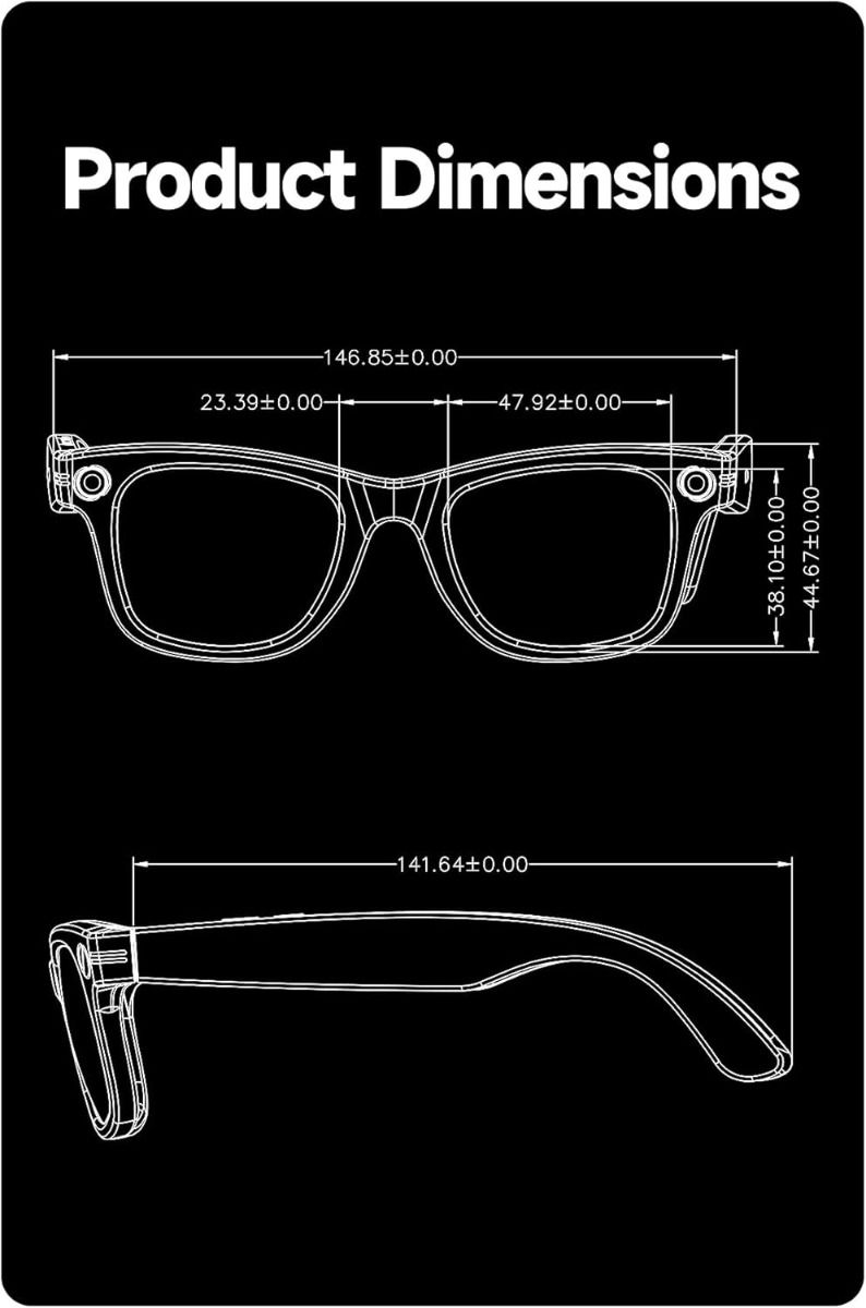 Gafas inteligentes de traducción con IA, Gafas inteligentes con cámara y Bluetooth, Gafas con IA para llamadas y música, Protección UV, Gafas antiluz azul para uso diario
