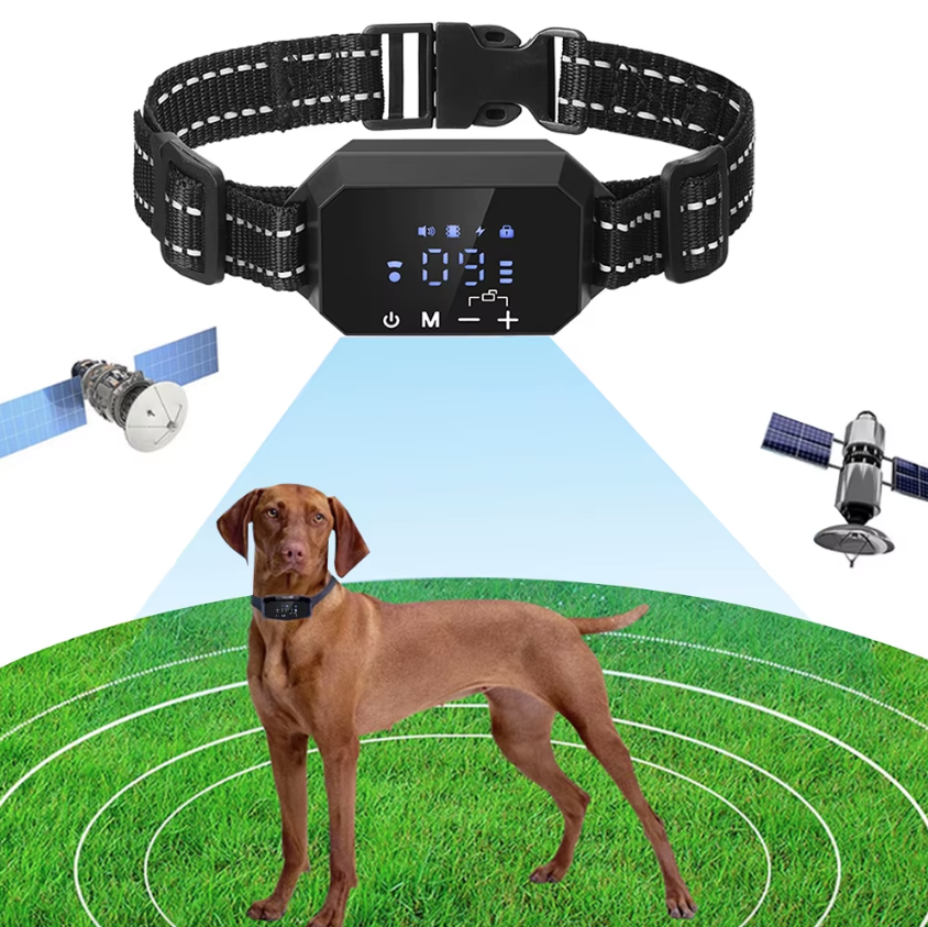 Valla Inalámbrica GPS para Perros Recargable Alcance 100-3300 Pies y Modos de Advertencia Ajustables Sin Cables