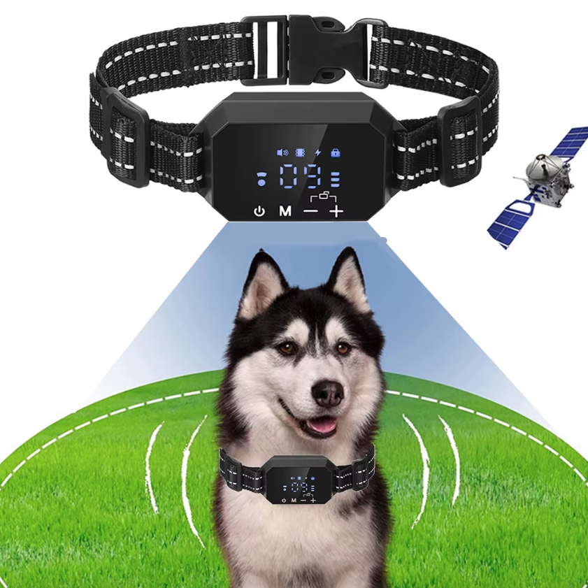 Valla Inalámbrica GPS para Perros Recargable Alcance 100-3300 Pies y Modos de Advertencia Ajustables Sin Cables