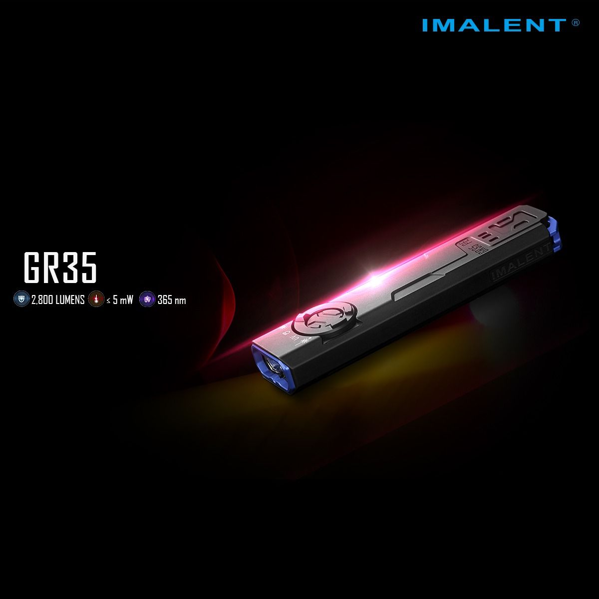 IMALENT GR35 Linterna LED EDC Roja 2800 Lúmenes - Versátil, Magnética y para Uso Profesional