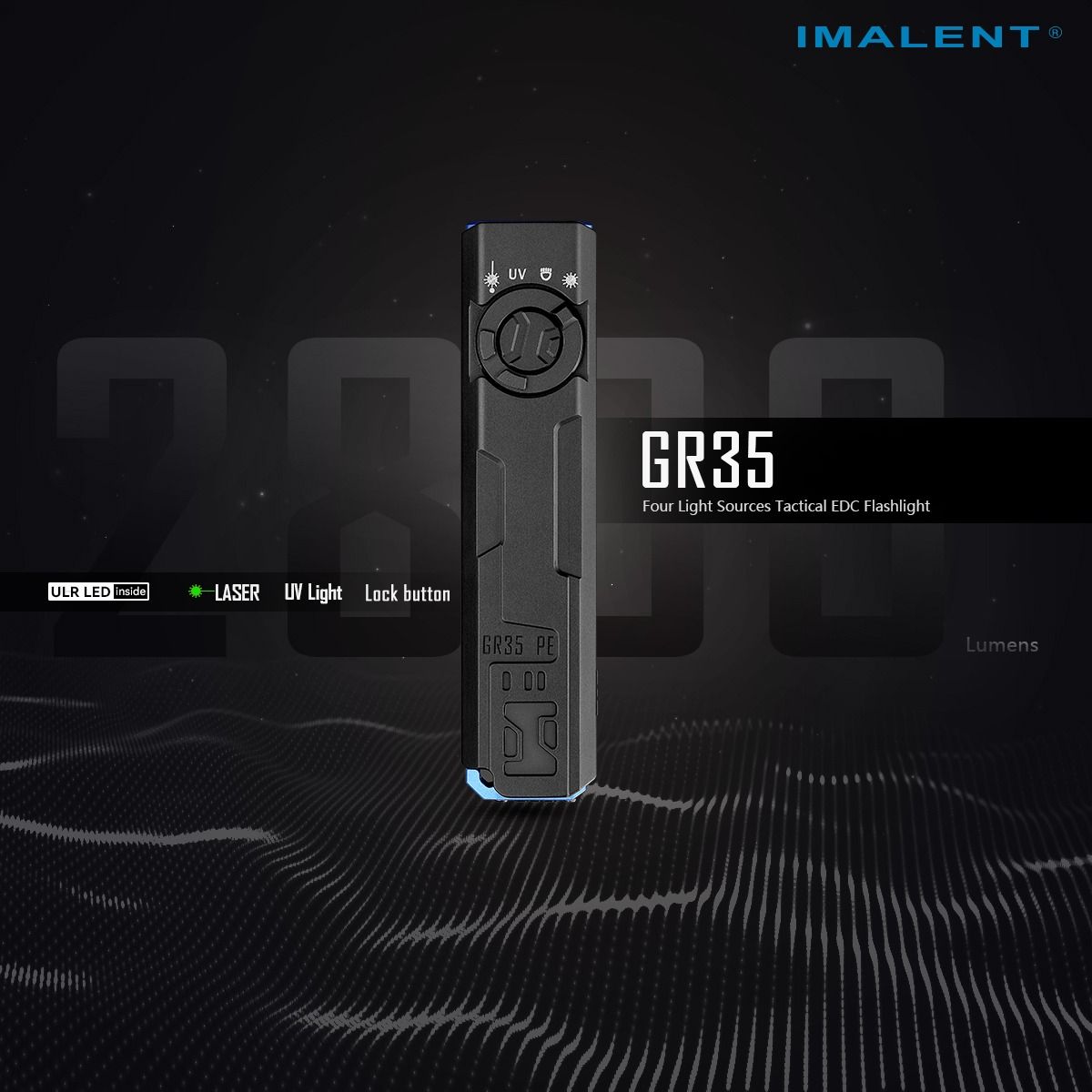 IMALENT GR35 2800 Lúmenes Linterna EDC LED (Verde)