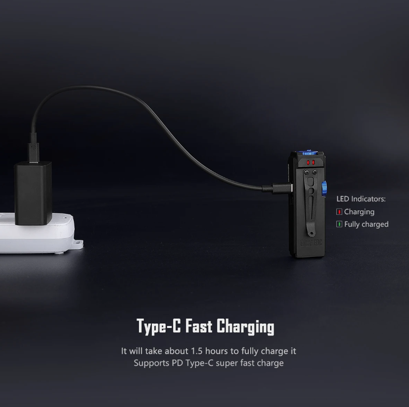 IMALENT GR36 Linterna EDC Súper Brillante, 2800 Lúmenes, Recargable USB-C, Magnética, con Clip, Portátil.