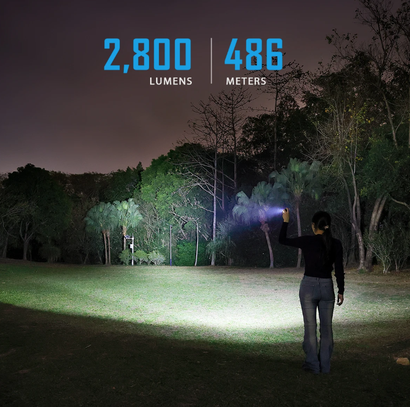IMALENT GR36 Linterna EDC Súper Brillante, 2800 Lúmenes, Recargable USB-C, Magnética, con Clip, Portátil.