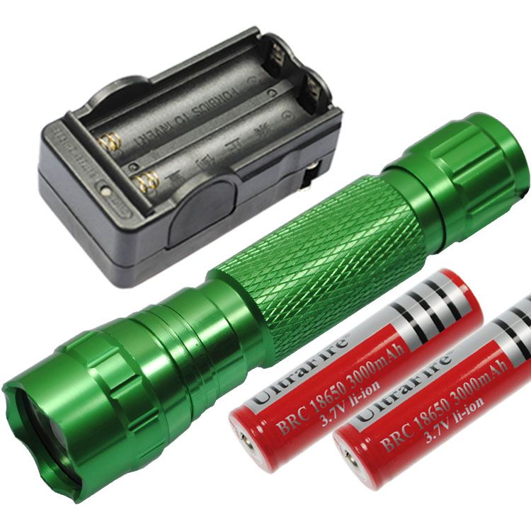 Linterna LED UltraFire 501B multicolor de 1300 lúmenes, 5 modos, recargable, luz táctica para exteriores, equipo de camping.
