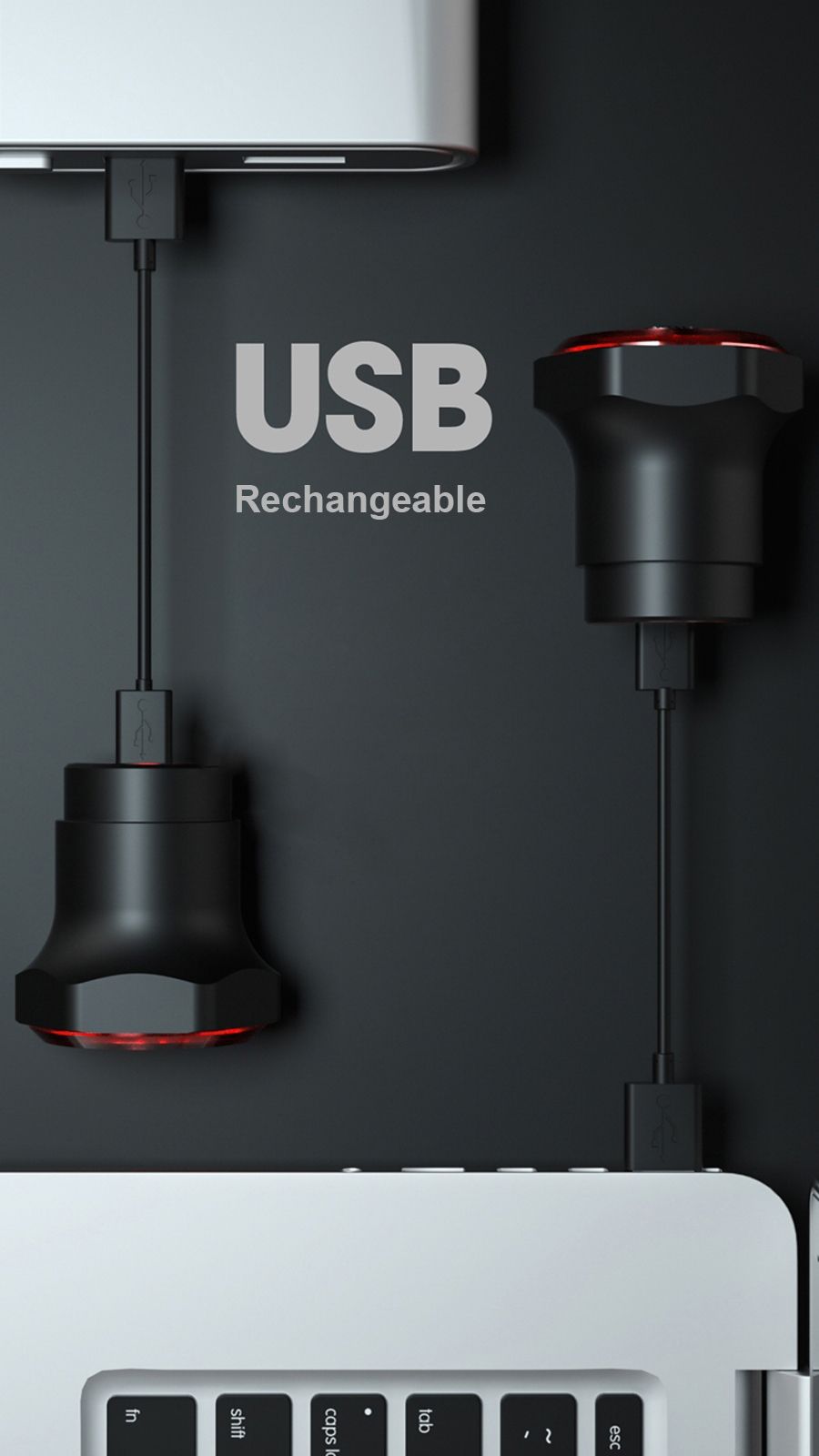 Luz trasera inteligente para bicicleta con luz de freno de arranque y parada automáticos, carga USB, impermeable IPX6, luz de seguridad para ciclismo.