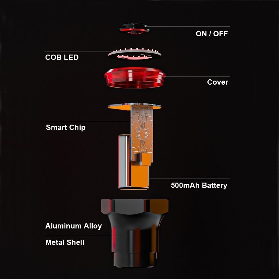 Luz trasera inteligente para bicicleta con luz de freno de arranque y parada automáticos, carga USB, impermeable IPX6, luz de seguridad para ciclismo.