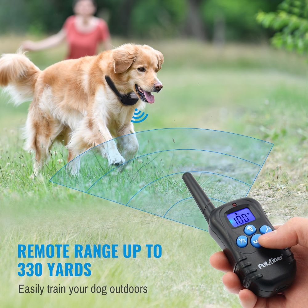 Petrainer 998D Collar de entrenamiento eléctrico remoto para perros, alcance de 300 m, impermeable, recargable, batería de alta capacidad